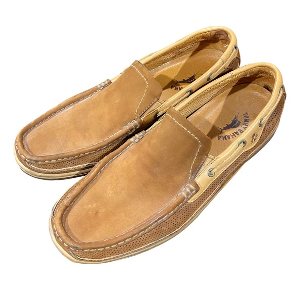 Tommy Bahama Men's Tan Leather Boat Loafer Slip On Sneaker Casual TB-383 11.5 M - Picture 2 of 6